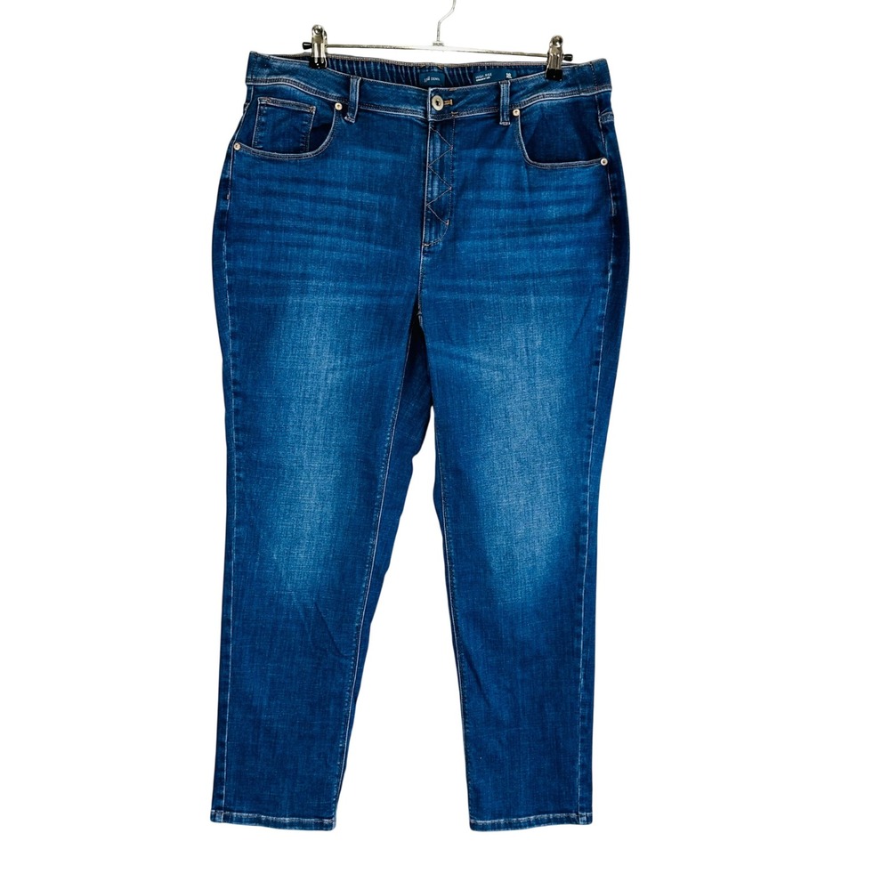 J. Jill Womans Sz 18R Plus Straight Jeans Blue Denim Pockets Stretch High Rise